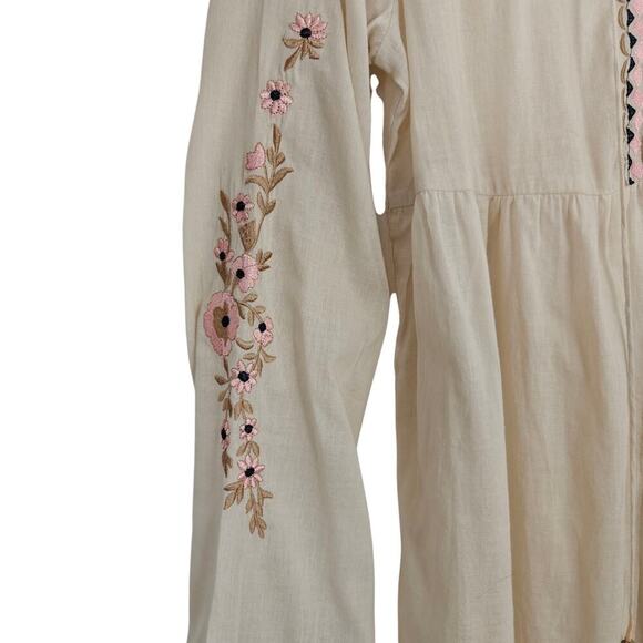 Aratta Silent Journey Valentina Embroidered Tunic Top Coverup XS Floral Boho NWT - Picture 7 of 16